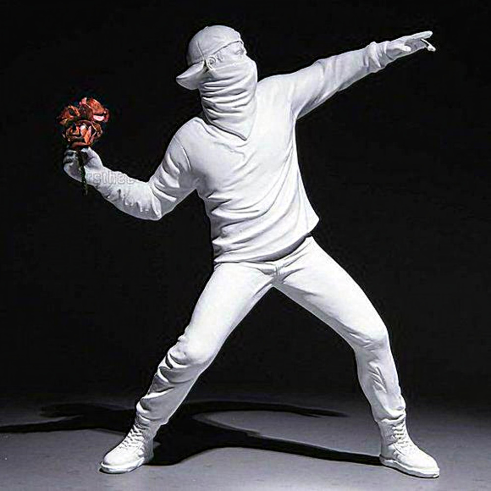 Home Decor White Resin Accents‎ Flower Thrower Statue